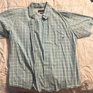 Ariat Men's Blue and White Plaid Button-Down Shirt